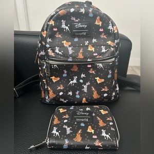 Disney Loungefly Dogs Mini Backpack & Matching Wallet